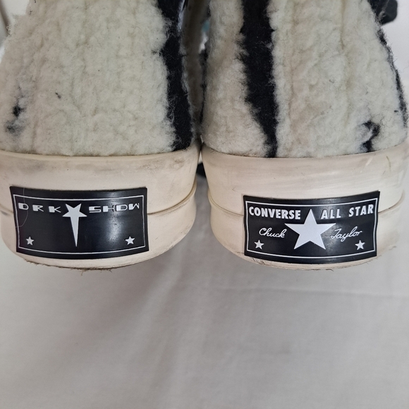 Rick Owens DRKSHDW TURBODRK chuck 70s high zebra sneaker 9 - Picture 9 of 12